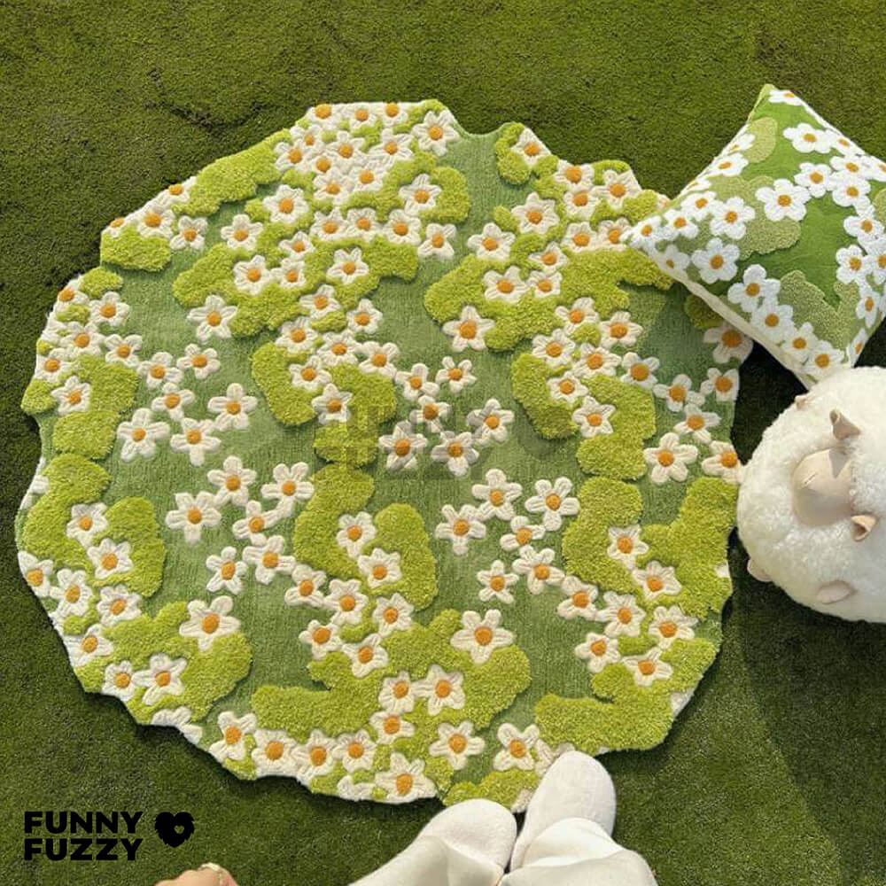 Luxury Moss Rug Hand Tufted Wool Pet Mat Pet Rug