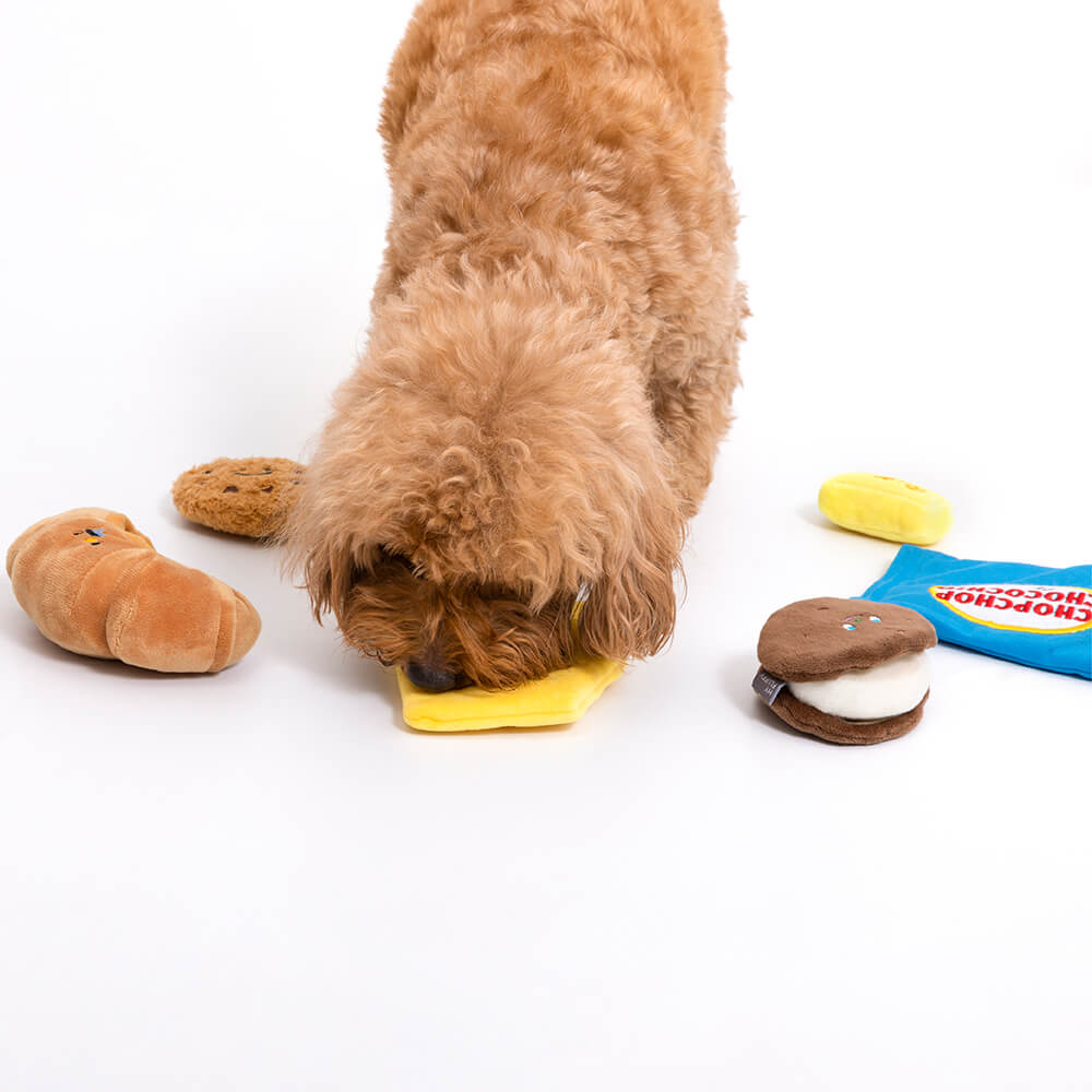 Plush Squeaky Snuffle Dog Toy - Bakery